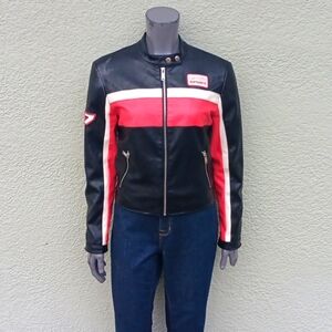 Forever 21 Ladies Black Jacket Faux Leather Moto Sport Jacket